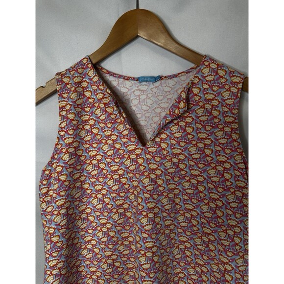 J.McLaughlin Catalina Cloth Shift Dress M Sleeveless Caravelle Pattern Tulip - Picture 7 of 13